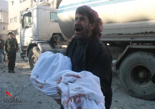 براميل متفجرة على أحياء حلب  و جثث بلا رؤوس في مركز الطبابة الشرعية