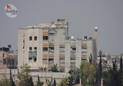 قوات النظام تعيد انتشارها في مبنى المخابرات الجوية و المناطق المحيطة  .