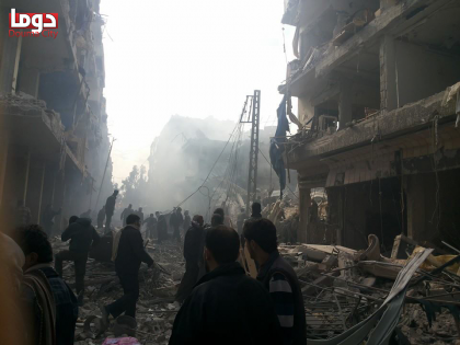 الأسد يحرق دوما بساكنيها