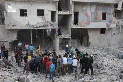 براميل الأسد تدمر مشفى عمر بن عبد العزيز في حي المعادي