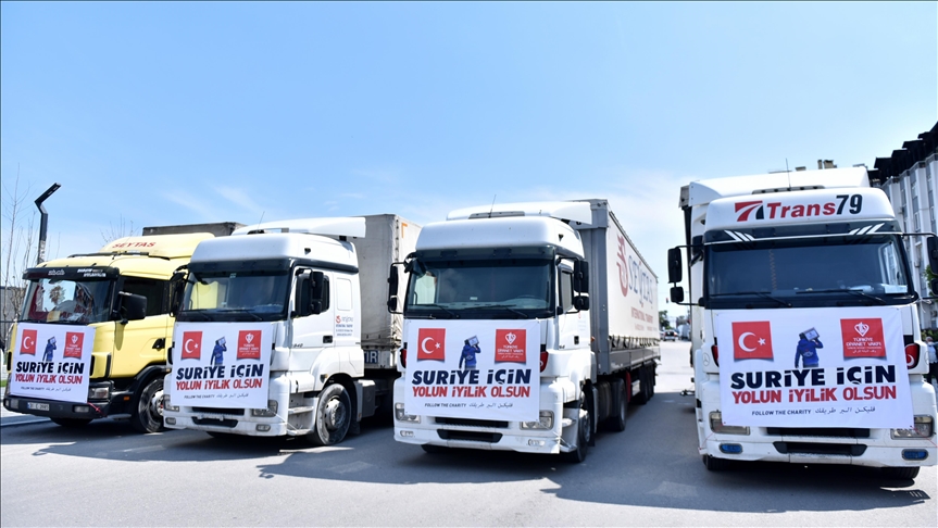 قافلة مساعدات تنطلق من ولاية مرسين جنوب تركيا باتجاه سوريا