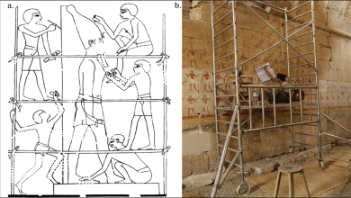 صورة علماء الآثار يكتشفون أسلوب إعداد الرسامين في مصر القديمة