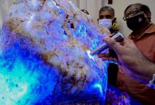 صورة وزنه أكثر من 300 كيلو.. اكتشاف أكبر حجر ياقوت أزرق طبيعي في العالم