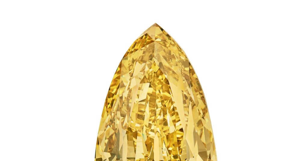قيمتها 15 مليون دولار.. “الكناري الذهبي” أكبر ماسة خالية من العيوب تصل إلى دبي