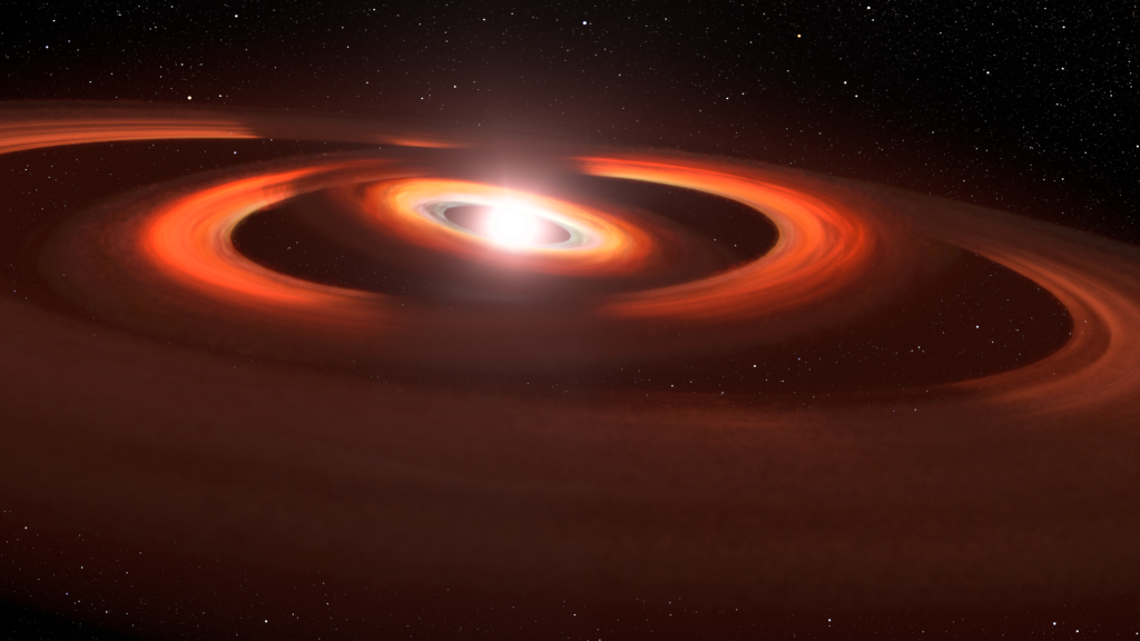 اكتشاف ظلال متحركة يشير إلى وجود كوكبين قيد التكوين في نظام نجمي على بُعد 200 سنة ضوئية